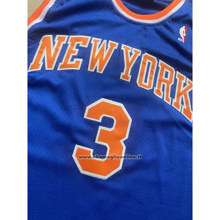 Maglia New York Knicks John Starks #3 Mitchell & Ness Hardwood Classics Blu